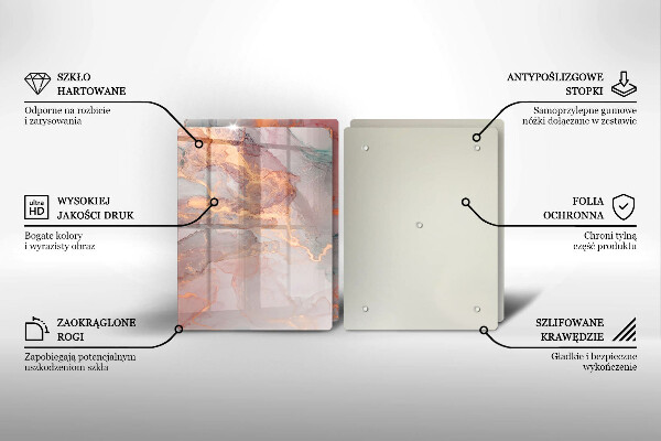 Cache plaque de cuisson Marbre avec de l'or