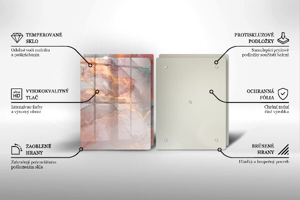 Cache plaque de cuisson Marbre avec de l'or