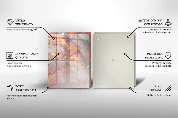 Cache plaque de cuisson Marbre avec de l'or