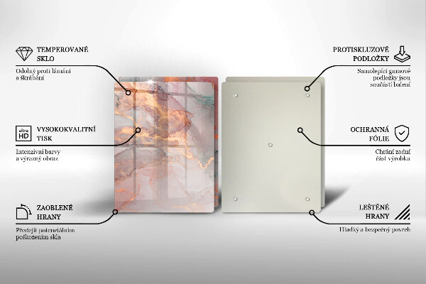 Cache plaque de cuisson Marbre avec de l'or