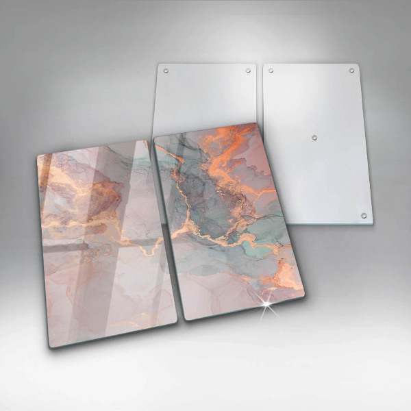 Cache plaque de cuisson Marbre avec de l'or