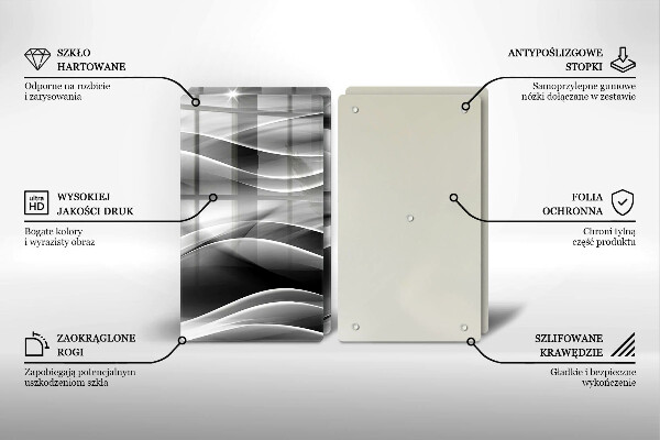 Cache plaque de cuisson Lignes douces d'abstraction