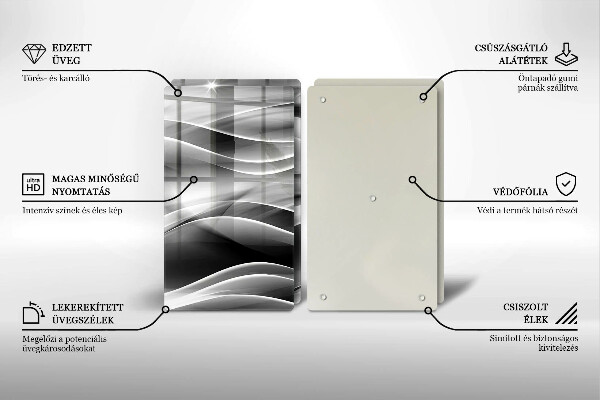 Cache plaque de cuisson Lignes douces d'abstraction
