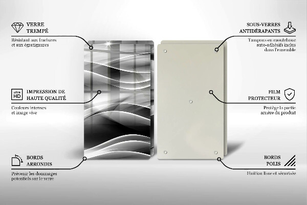 Cache plaque de cuisson Lignes douces d'abstraction