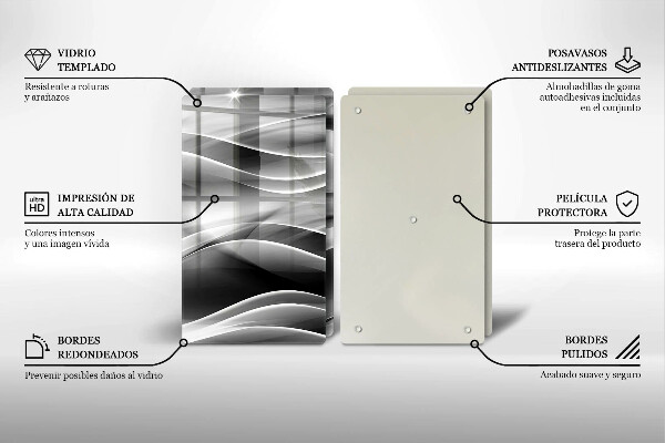 Cache plaque de cuisson Lignes douces d'abstraction