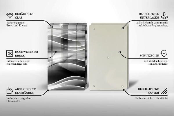 Cache plaque de cuisson Lignes douces d'abstraction