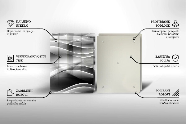 Cache plaque de cuisson Lignes douces d'abstraction