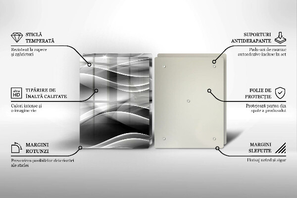 Cache plaque de cuisson Lignes douces d'abstraction