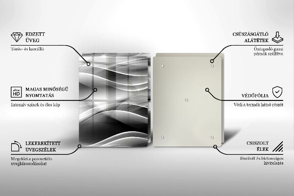 Cache plaque de cuisson Lignes douces d'abstraction
