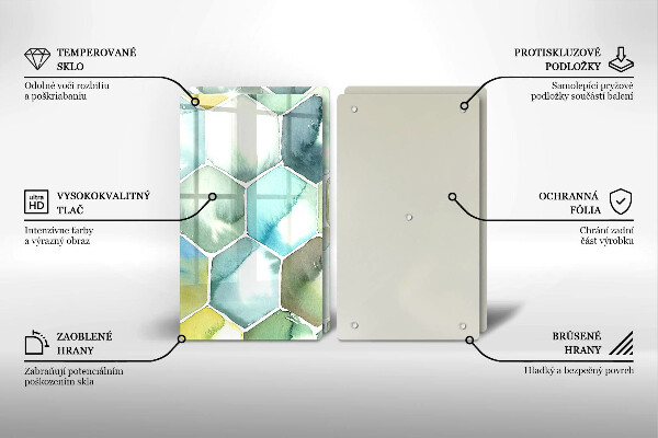 Cache plaque de cuisson Hexagones aquarelle