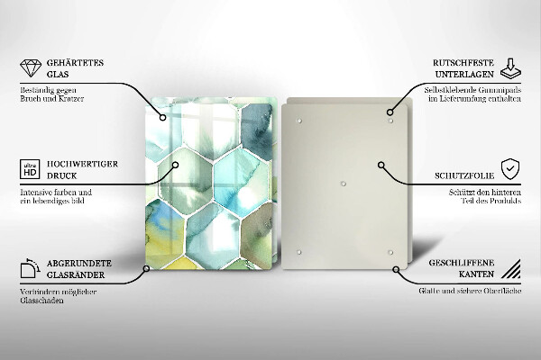 Cache plaque de cuisson Hexagones aquarelle