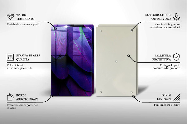 Cache plaque de cuisson Plumes de néon