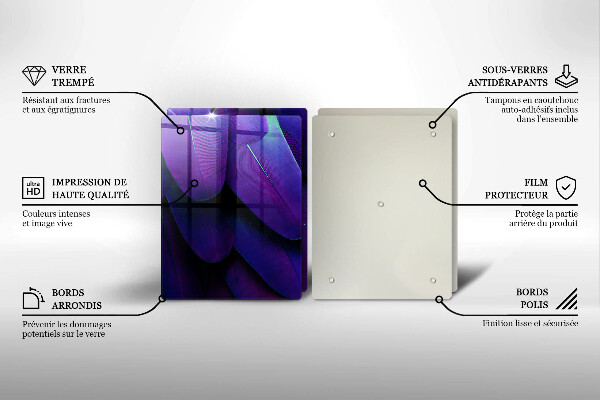 Cache plaque de cuisson Plumes de néon