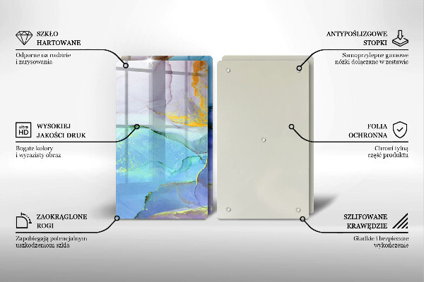 Protection plaque induction Pierre dorée craquelée