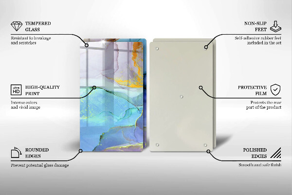 Protection plaque induction Pierre dorée craquelée