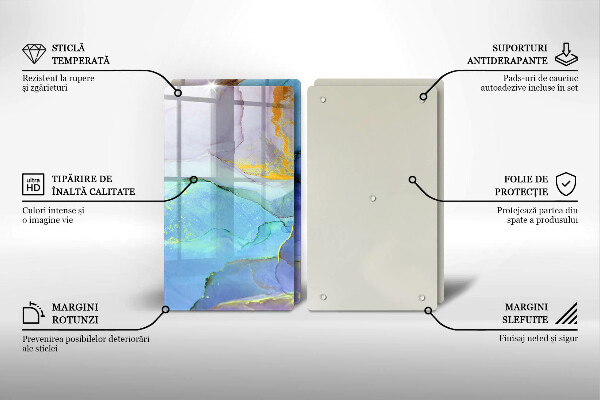 Protection plaque induction Pierre dorée craquelée