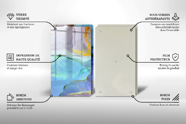 Protection plaque induction Pierre dorée craquelée