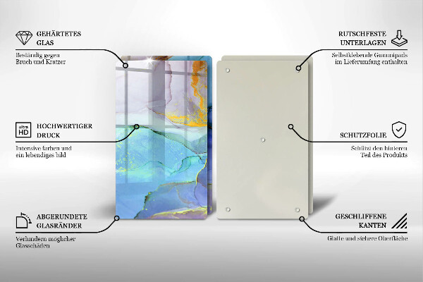 Protection plaque induction Pierre dorée craquelée