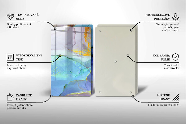 Protection plaque induction Pierre dorée craquelée