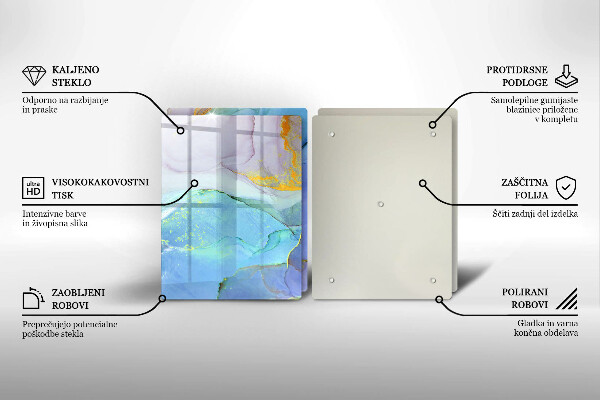 Protection plaque induction Pierre dorée craquelée