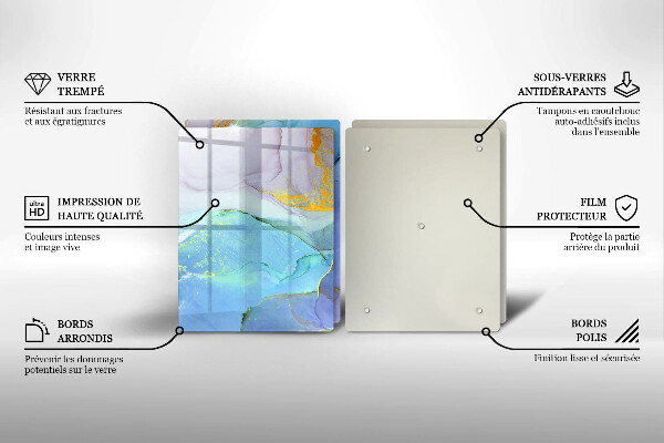 Protection plaque induction Pierre dorée craquelée