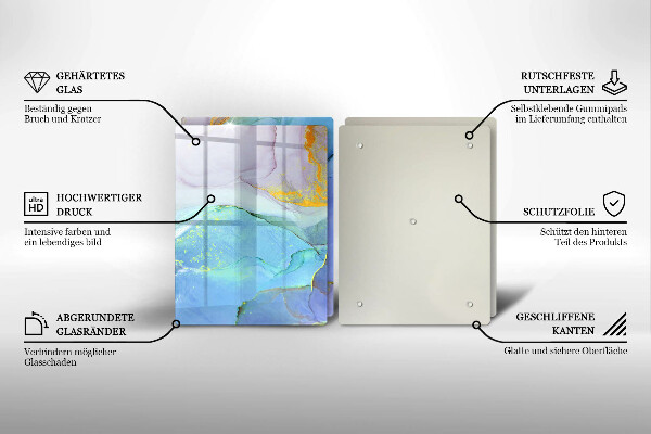 Protection plaque induction Pierre dorée craquelée