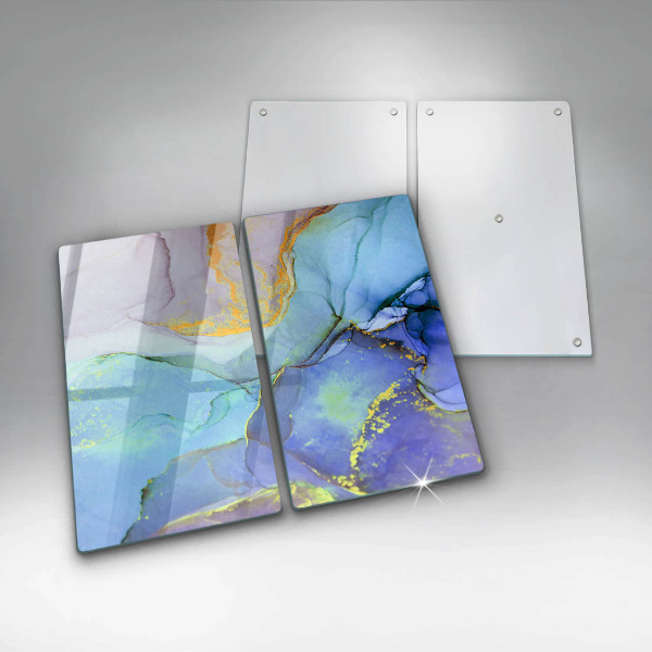 Protection plaque induction Pierre dorée craquelée