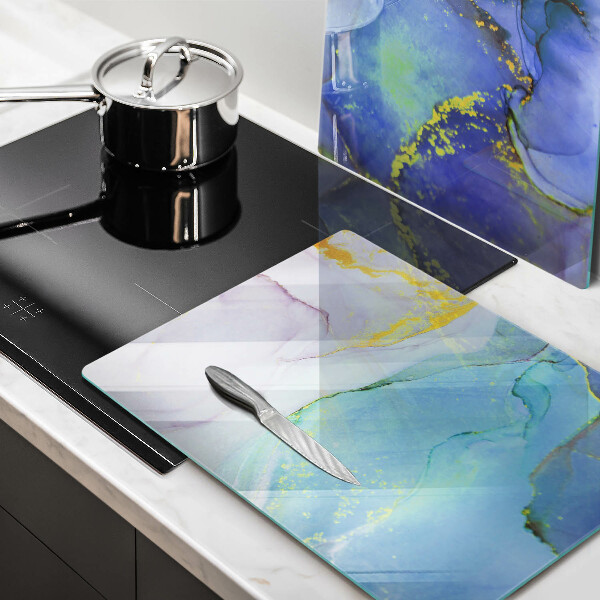 Protection plaque induction Pierre dorée craquelée