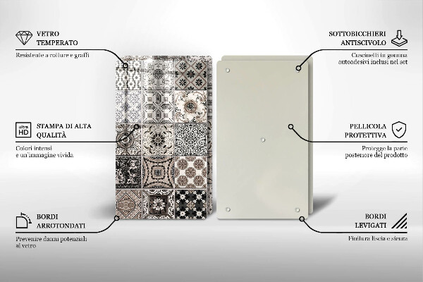 Cache plaque de cuisson Carreaux décoratifs