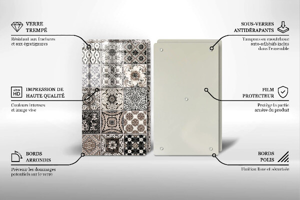 Cache plaque de cuisson Carreaux décoratifs