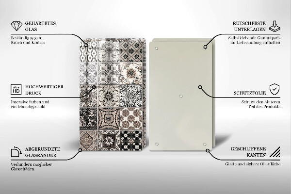 Cache plaque de cuisson Carreaux décoratifs