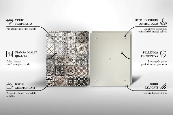 Cache plaque de cuisson Carreaux décoratifs