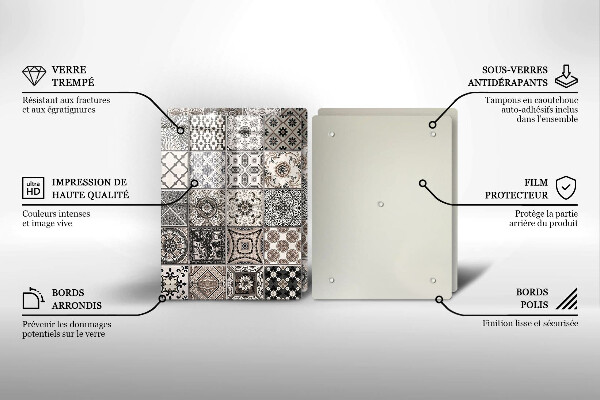 Cache plaque de cuisson Carreaux décoratifs