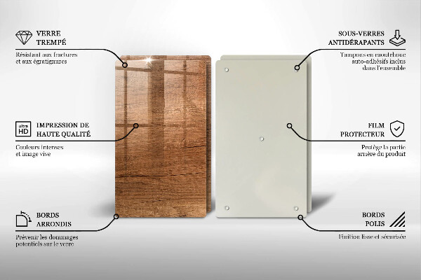 Cache plaque de cuisson Texture du bois