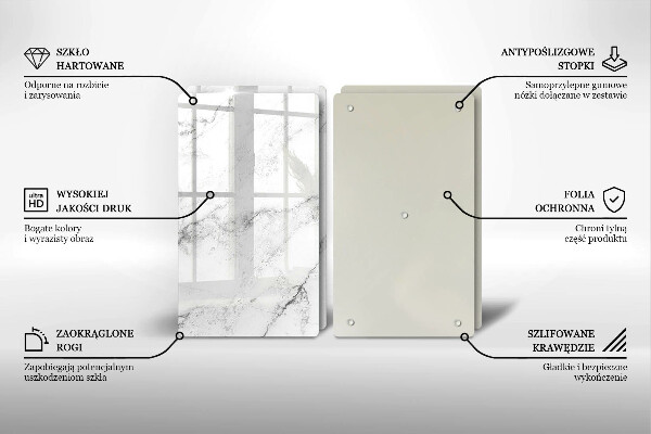 Cache plaque de cuisson Texture de marbre élégante