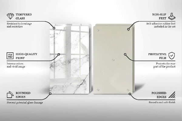 Cache plaque de cuisson Texture de marbre élégante