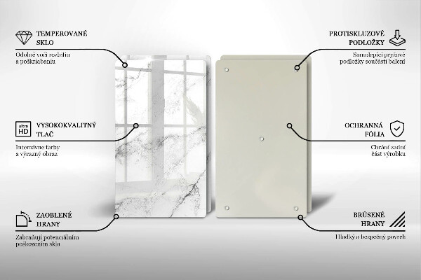 Cache plaque de cuisson Texture de marbre élégante