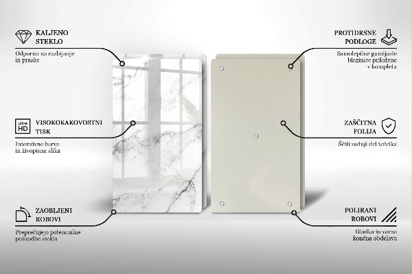 Cache plaque de cuisson Texture de marbre élégante