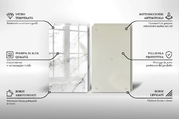 Cache plaque de cuisson Texture de marbre élégante