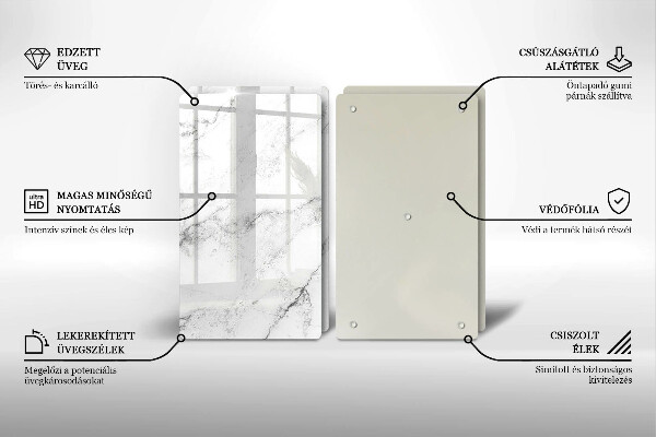 Cache plaque de cuisson Texture de marbre élégante