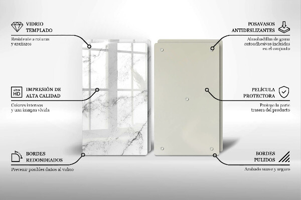 Cache plaque de cuisson Texture de marbre élégante