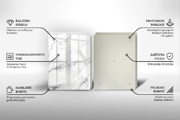 Cache plaque de cuisson Texture de marbre élégante