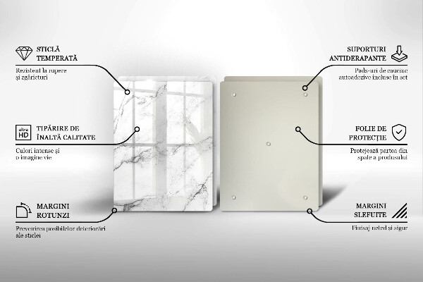 Cache plaque de cuisson Texture de marbre élégante