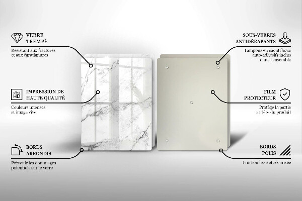Cache plaque de cuisson Texture de marbre élégante