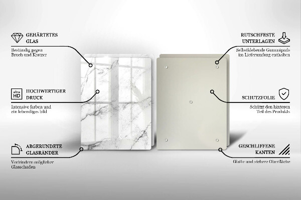 Cache plaque de cuisson Texture de marbre élégante