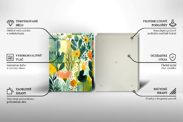 Cache plaque de cuisson Fleurs peintes