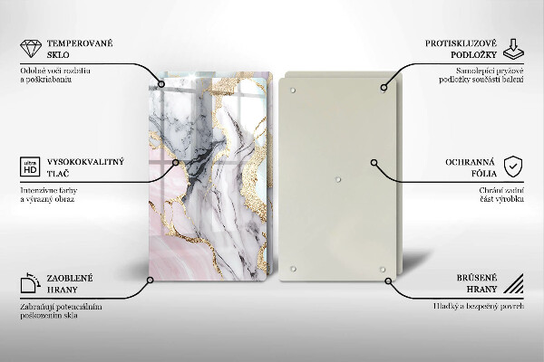 Cache plaque de cuisson Marbre pastel