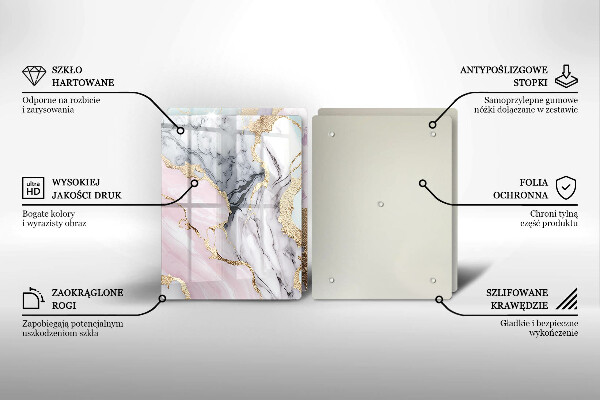 Cache plaque de cuisson Marbre pastel