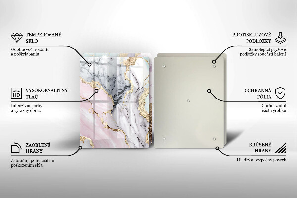 Cache plaque de cuisson Marbre pastel