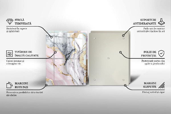 Cache plaque de cuisson Marbre pastel